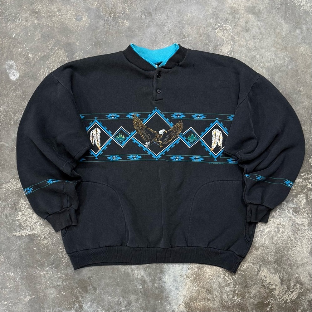 Vintage 90s Art Unlimited Eagle Sweatshirt XL USA Made Distressed